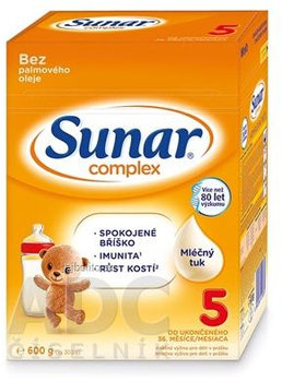 Sunar Complex 5, mliečna výživa (od ukonč. 36. mesiaca), 600g