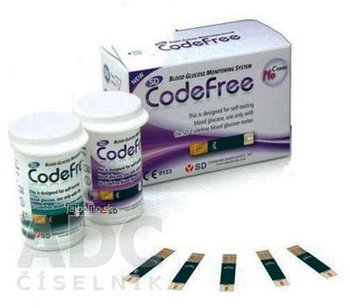 Prúžky testovacie ku glukomeru SD CodeFree, 2x25 (50 ks)