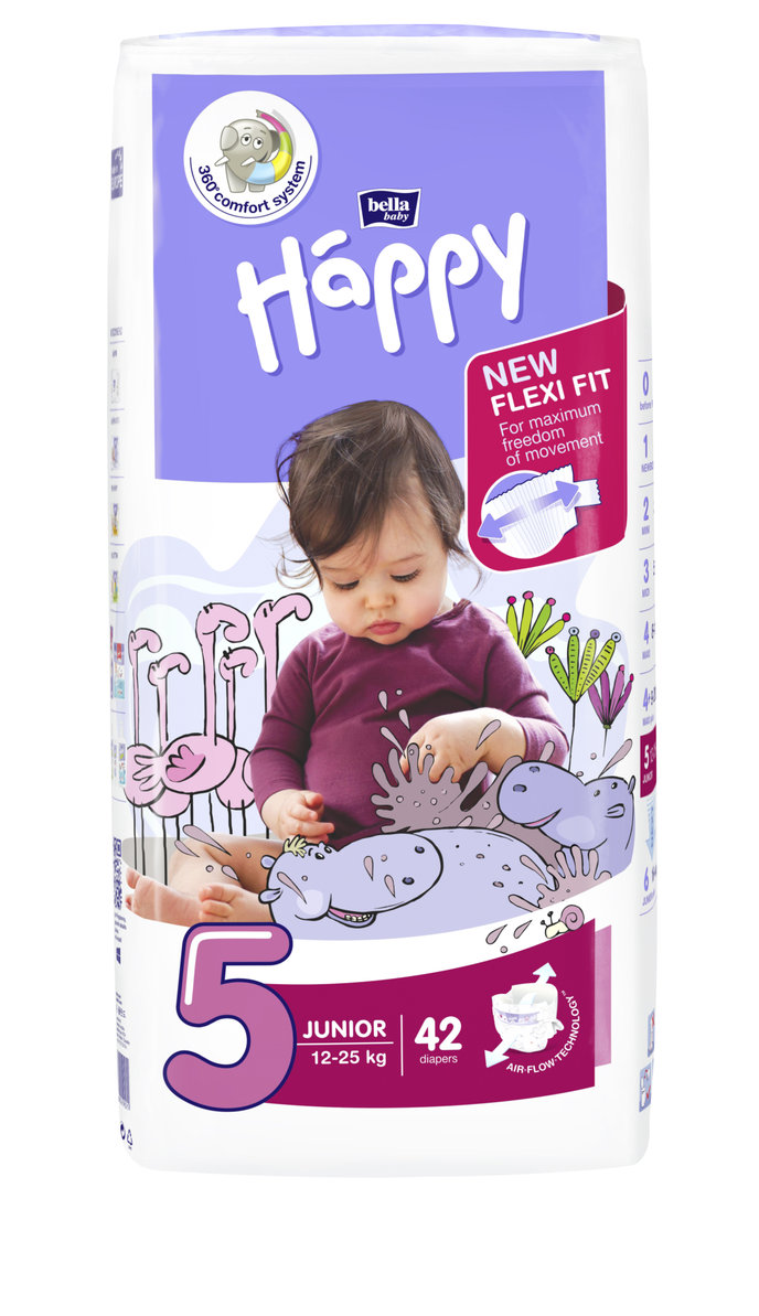 Bella Happy 5 Junior 12-25 kg 42 ks plienky