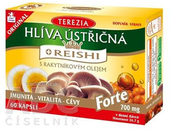 TEREZIA HLIVA USTRICOVITÁ + REISHI s rakytníkovým olejom Forte 60 kapsúl