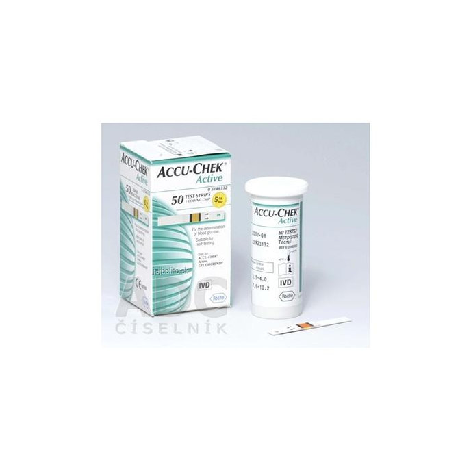 ACCU-CHEK Active Glucose 50, testovacie prúžky do glukomera, 50 ks