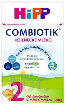 HiPP 2 BIO Combiotik, mliečna výživa (od ukončeného 6. mesiaca), 500g