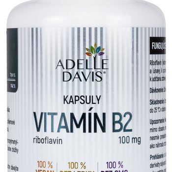 ADELLE DAVIS VITAMÍN B2, riboflavín 100 mg, 60 kapsúl