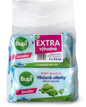 Bupi BABY vlhčené utierky Sensitive 4 x 56 ks