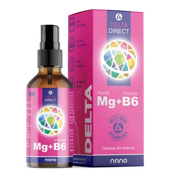 DELTA DIRECT Mg + B6, sprej, nano (66 denných dávok), 100 ml