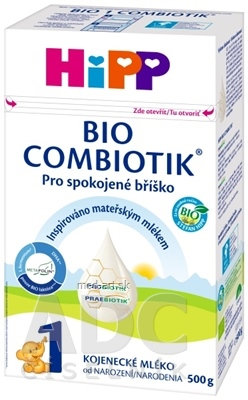 HIPP MLIEKO 1 BIO COMBIOTIK  počiatočná mliečna dojčenská výživa (od narodenia) 1x500 g