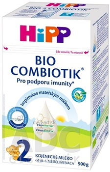 HIPP MLIEKO 2 BIO COMBIO OD 6MES následná mliečna dojčenská výživa (od ukonč. 6. mesiaca) 1x500 g