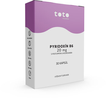 TOTO PYRIDOXÍN B6 20 mg, s postupným uvoľňovaním, 30 kapsúl