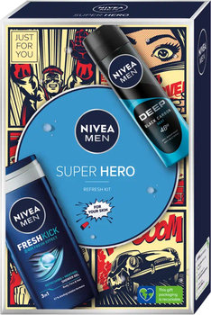 Nivea MEN Super Hero darčekové balenie - sprej a sprchový gél