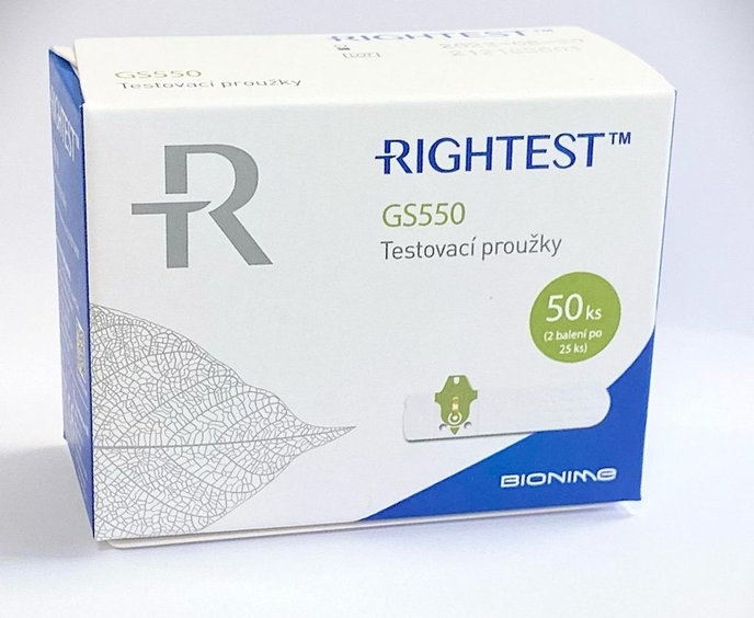 Rightest GS 550 Prúžky ku glukometru, 2x25ks
