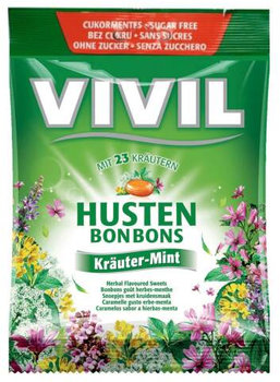 VIVIL Cukríky husten mentol + 23 byliniek 60 g