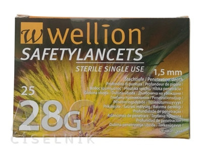 Wellion SAFETYLANCETS 28G - Lanceta bezpečnostná