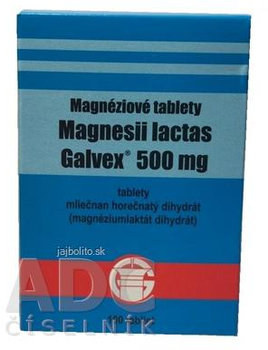 Magnesii lactas Galvex 500 mg, 100 tabliet