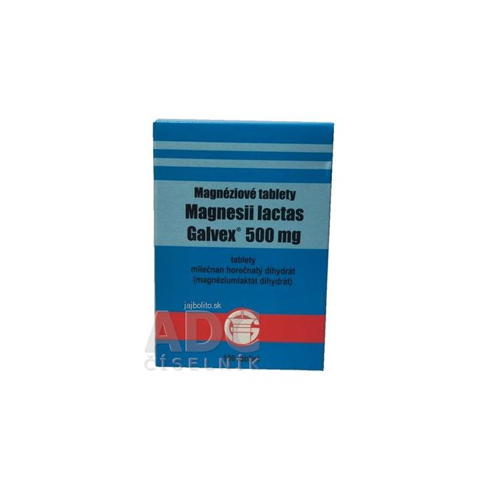 Magnesii lactas Galvex 500 mg, 100 tabliet