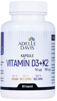 ADELLE DAVIS VITAMÍN D3+K2, 60 kapsúl