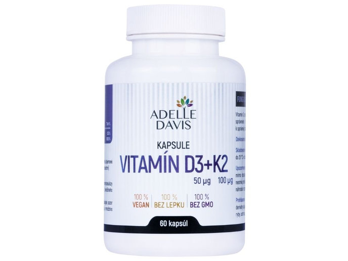 ADELLE DAVIS VITAMÍN D3+K2, 60 kapsúl