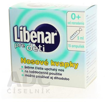Libenar pre deti nosové kvapky (ampulky) roztok na čistenie nosových dutín 15x5 ml