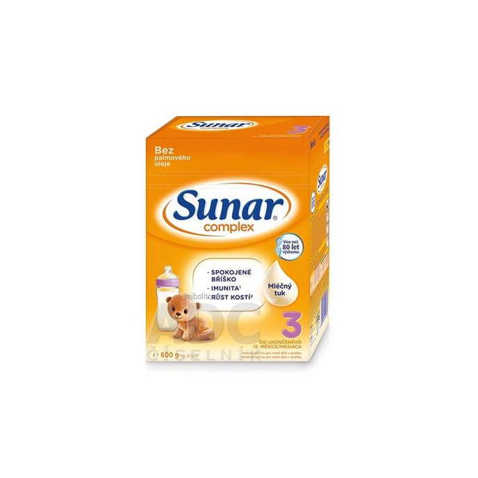 Sunar Complex 3, mliečna výživa (od ukonč. 12. mesiaca), 600 g