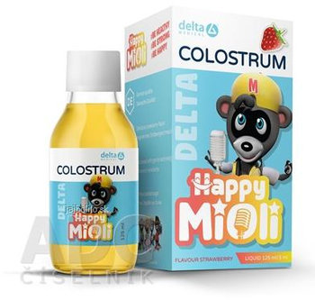 DELTA MiOli COLOSTRUM, tekuté s jahodovou príchuťou, 125 ml