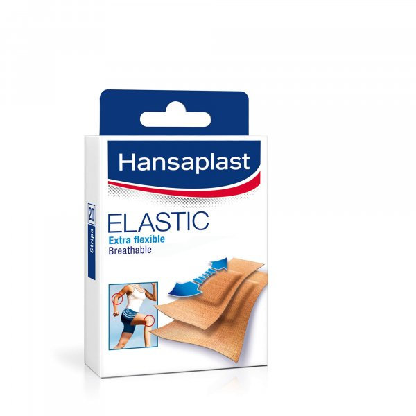 Hansaplast ELASTIC Extra flexible, náplasť, stripy, 20 ks