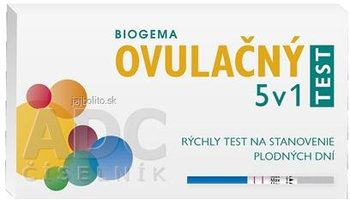 BIOGEMA OVULAČNÝ TEST 5 v 1, rýchly test na stanovenie plodných dní, samodiagnostický, 5 ks