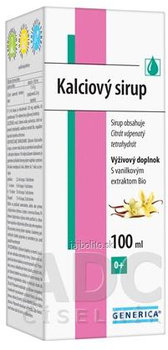 GENERICA Kalciový sirup s vanilkovým extraktom, 100 ml