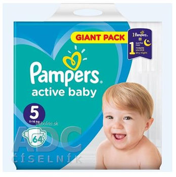 PAMPERS active baby Giant Pack 5 Junior, 11-16 kg, 64 ks