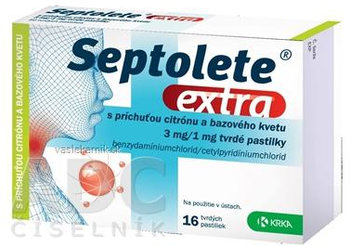 Septolete extra citrón a bazový kvet pastilky 3 mg/1 mg 16 ks