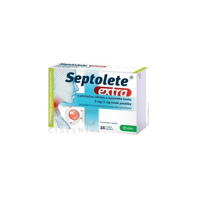 Septolete extra citrón a bazový kvet pastilky 3 mg/1 mg 16 ks