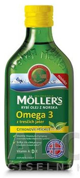 MOLLER´S Omega 3 RYBÍ OLEJ Citrónová príchuť 250 ml