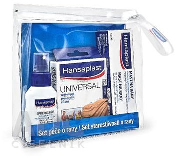 Hansaplast SET STAROSTLIVOSTI O RANY, (sprej + náplasť + masť) v taštičke, 1 set