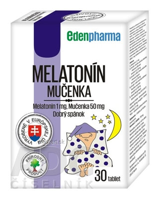 EDENPharma MELATONÍN, MUČENKA 30 tabliet