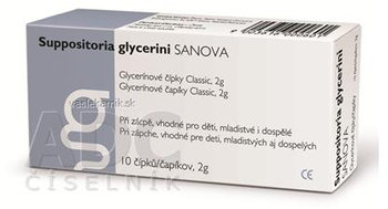 SUPPOSITORIA GLYCERINI SANOVA Classic 2g glycerínové čípky 10 ks