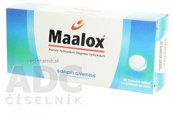 Maalox žuvacie tablety 40 žuvacích tabliet