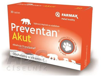 FARMAX Preventan Akut obohatený o vitamín C 30 tabliet