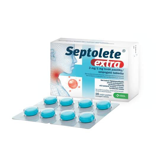 Septolete extra eukalyptus 3 mg/1 mg tvrdé pastilky 16ks