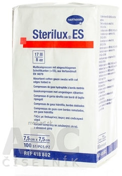 STERILUX ES kompres nesterilný, 7,5cmx7,5cm, 100ks