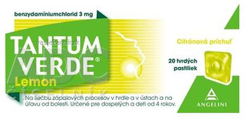 TANTUM VERDE Lemon 3mg pastilky 20ks