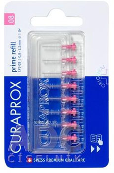 CURAPROX CPS 08 prime refill ružová, medzizubné kefky bez držiaka, 8 ks