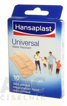 Hansaplast Universal Water resistant, vodeodolná náplasť, 10 ks