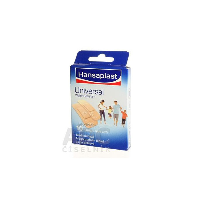 Hansaplast Universal Water resistant, vodeodolná náplasť, 10 ks