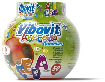VIBOVIT+ ABECEDA Gummies želatínové písmenká, 50 ks