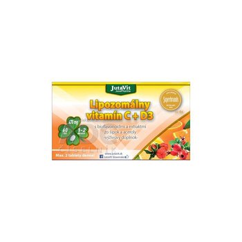 JutaVit Lipozomálny vitamín C + D3 s bioflavonoidmi a extraktmi zo šípok a aceroly 60 tabliet
