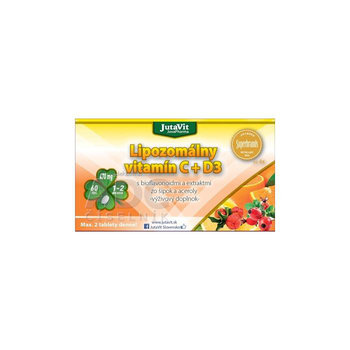 JutaVit Lipozomálny vitamín C + D3 s bioflavonoidmi a extraktmi zo šípok a aceroly 60 tabliet