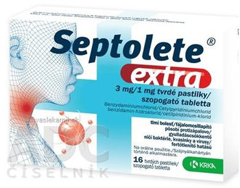 Septolete extra eukalyptus 3 mg/1 mg tvrdé pastilky 16ks