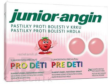 Junior-angin pastilky pre deti s jahodovou príchuťou 24ks