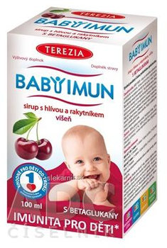 TEREZIA BABY IMUN sirup s hlivou a rakytníkom príchuť višňa 100 ml