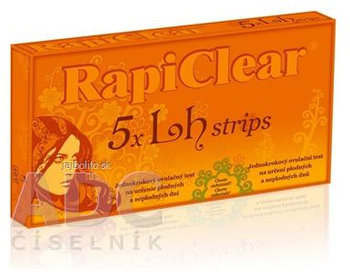 RapiClear 5 x Lh strips, jednokrokový ovulačný test, 5 ks